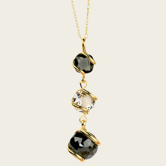 Andrea Marazzini Bubble Black swarovski kristallen ketting hanger + 45 cm ketting