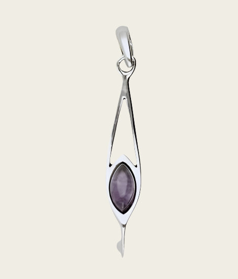 Silver free form with gemstone agate necklace pendant