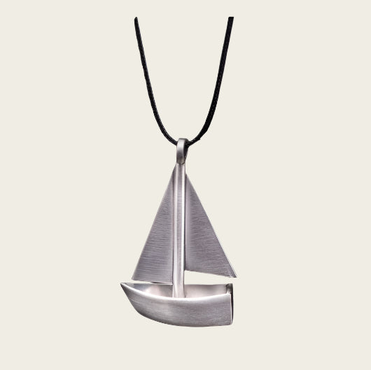 Silver Sailboat Necklace Pendant