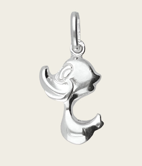 Silver Bath Duck Necklace Pendant
