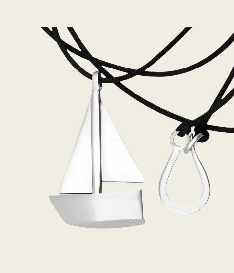 Silver Sailboat Necklace Pendant