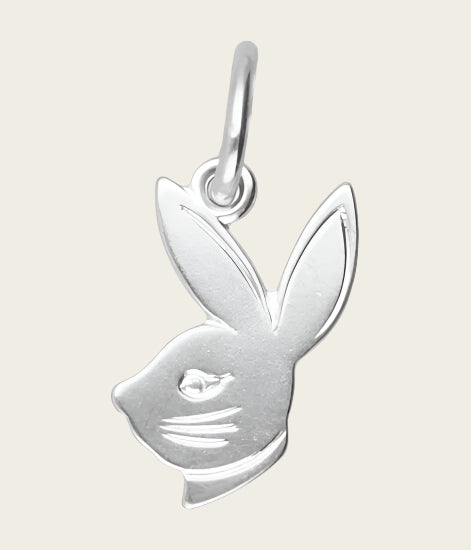 Zilveren Playboy Konijn ketting hanger
