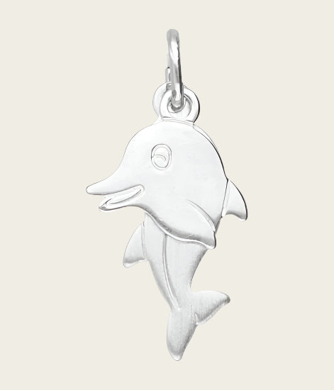Silver Dolphin Movable Necklace Pendant