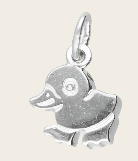 Silver Duck Flat Small Necklace Pendant