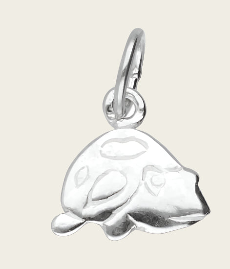 Silver Turtle Flat Small Necklace Pendant