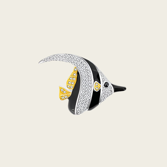 Silver Tropical Moonfish Pendant with Zirconias