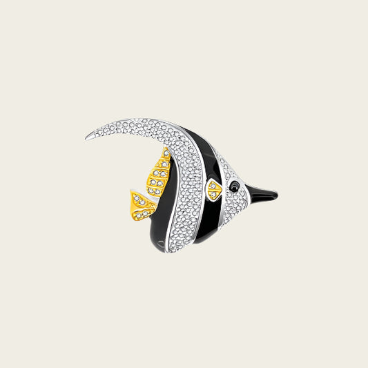 Silver Tropical Moonfish Pendant with Zirconias
