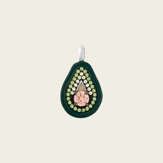 Zilveren Avocado hanger met zirkonia's