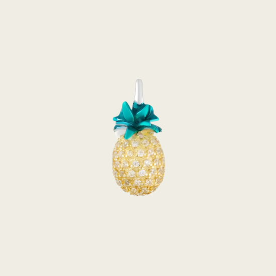 Zilveren Ananas hanger met zirkonia's