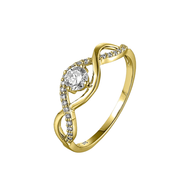 Gouden damesring 9 karaat 375 met 0,35 ct diamant LG 909-019