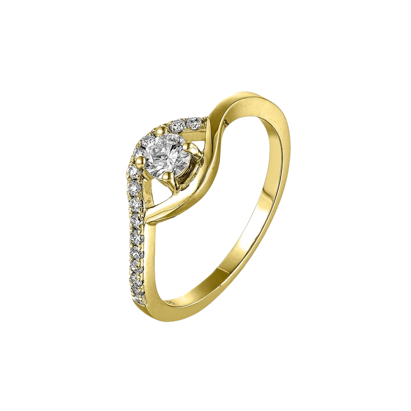 Gouden damesring 9 karaat 375 met 0,33 ct diamant LG 909-022