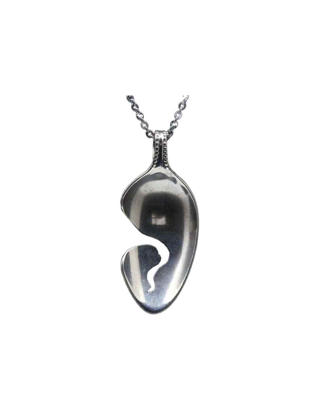 Alpaca Spoon openwork outside as a necklace pendant cutlery jewelry