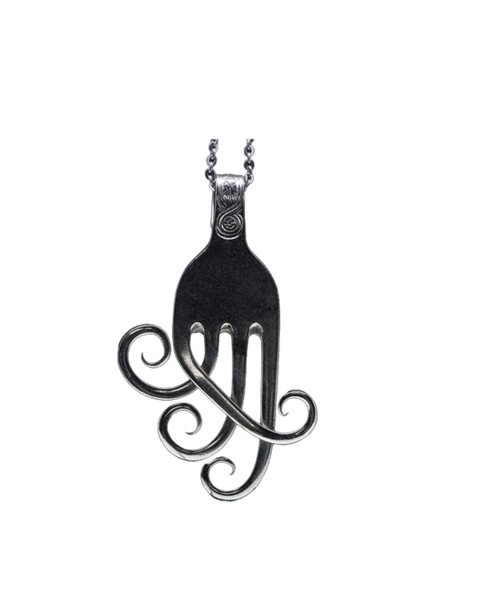 Alpaca Vork vierdraai als ketting hanger besteksieraad