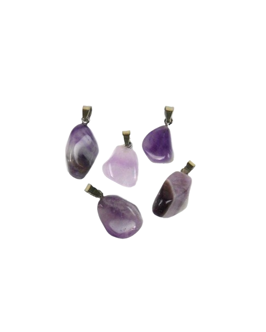 Amethyst kwarts edelsteen ketting hanger rvs
