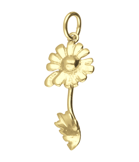 Zilveren Margriet ketting hanger 14 karaat goud verguld