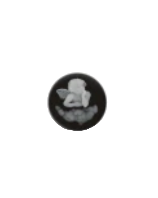 MY iMenso "angel" agate cameo 24mm insignia (black) - uitlopend