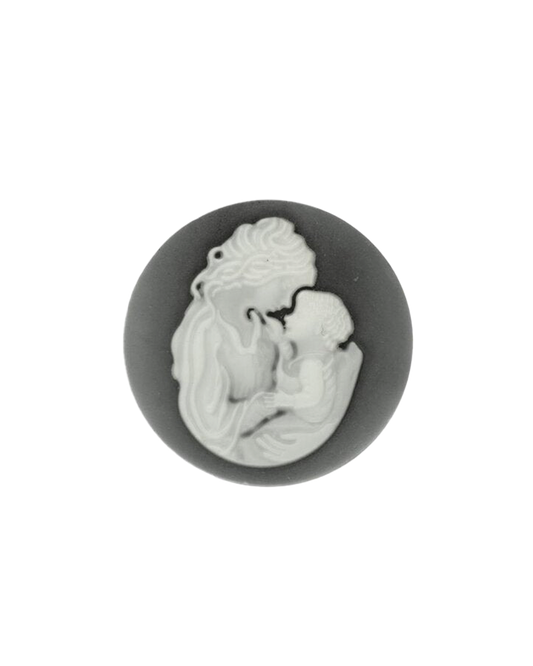 MY iMenso "mother & child" agate cameo 33mm insignia (black)