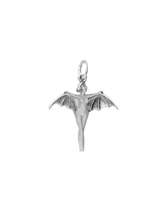 Zilveren Vrouw met vleugels Art Nouveau Jugendstil hanger