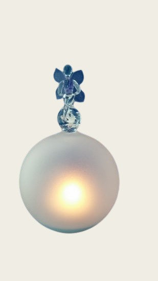Ashes & memorial image Elf on ball tea light in glass hand blown