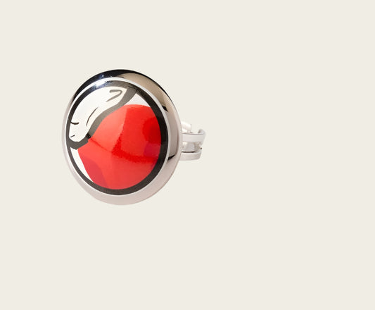 Durf Collectie platina rond porseleinen ring