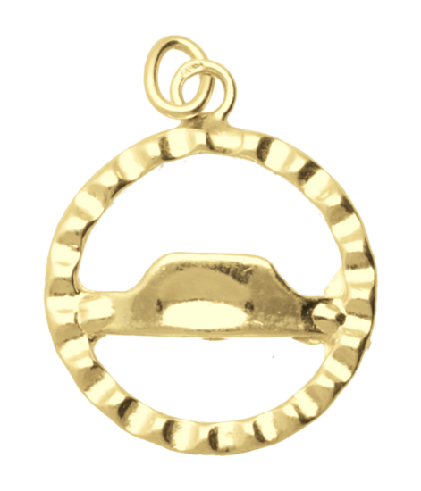 Gold Truck Steering Wheel Necklace Pendant