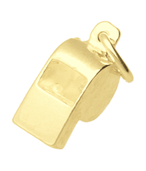 Gouden Scheidsrechtersfluit ketting hanger