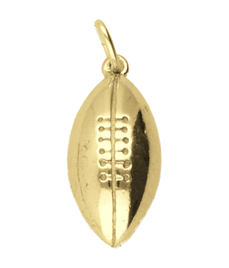 Zilveren Rugby bal ketting hanger - half 1241851141