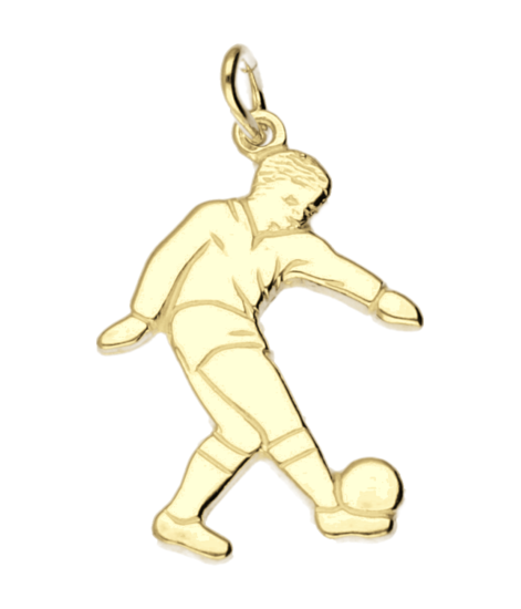 Gouden Voetballer vlak ketting hanger