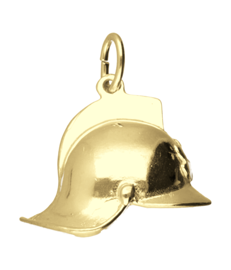 Gouden Brandweerhelm ketting hanger