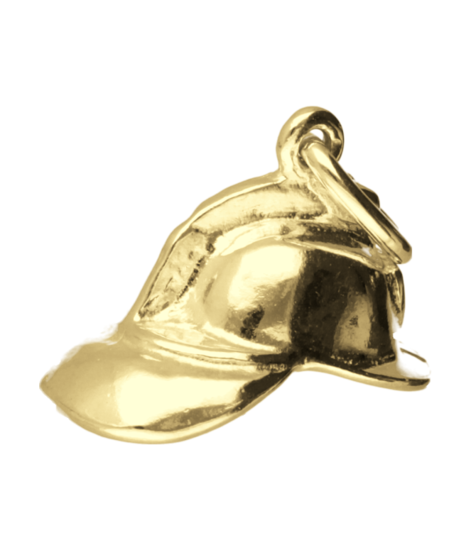 Gold Fire Helmet Necklace Pendant