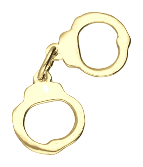 Gouden Handboeien los middel ketting hanger