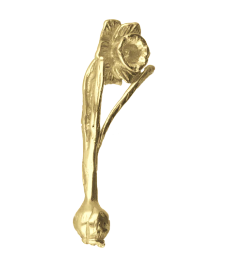 Zilveren Narcis met bol ketting hanger 1241854936