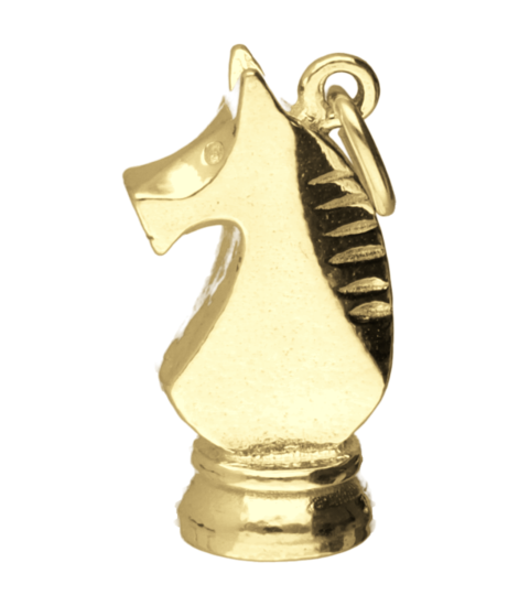 Golden Chess Piece Horse Necklace Pendant
