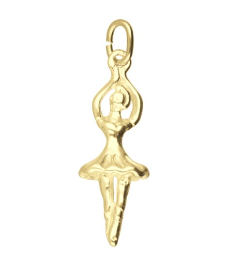Gouden Balletdanseres 2 ketting hanger