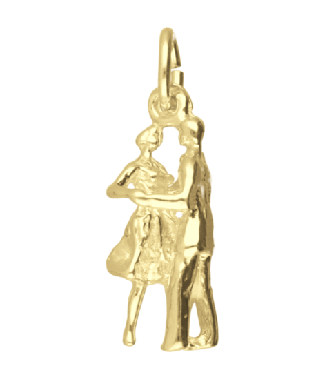 Golden Dancing Couple Necklace Pendant