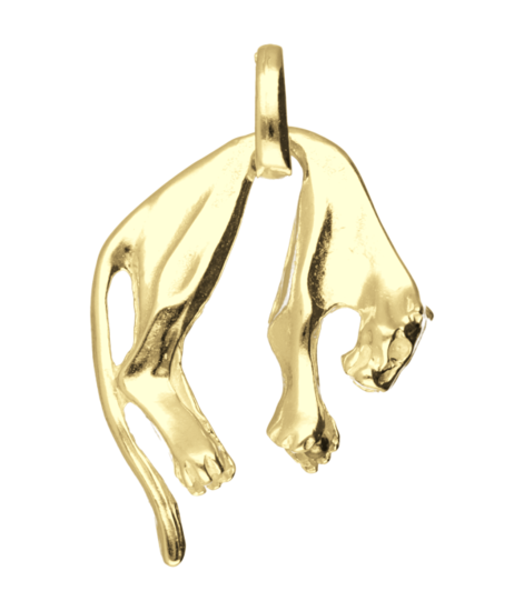 Gouden Panter groot ketting hanger