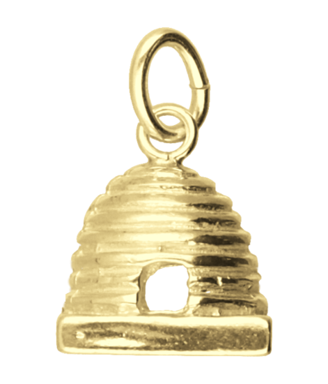 Gouden Bijen korf Imker ketting hanger