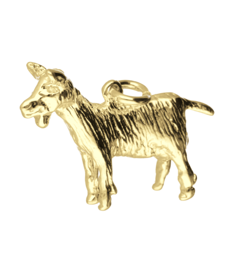 Zilveren Geit ketting hanger - groot 14 karaat goud verguld 1241860666_3944d75a-4ea9-4534-b718-b5df9130e324