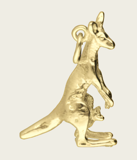Gouden Kangoeroe ketting hanger