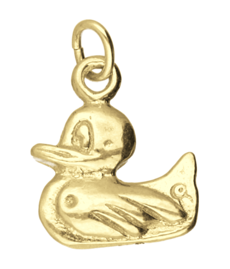 Gouden Bad eend ketting hanger