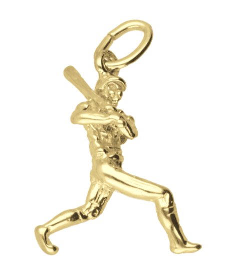 Gouden Honkbal slagman ketting hanger