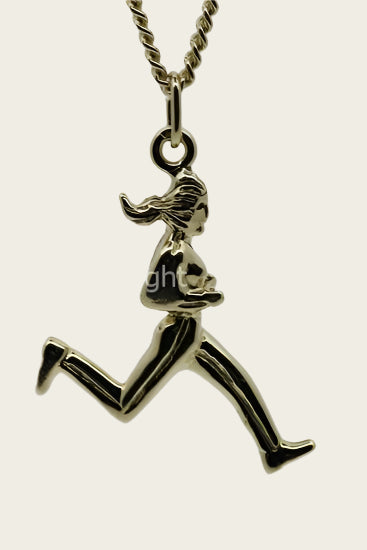 Gouden Hardloopster ketting hanger