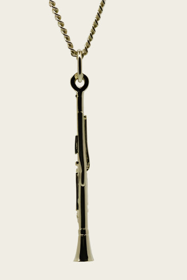 Gouden Klarinet ketting hanger