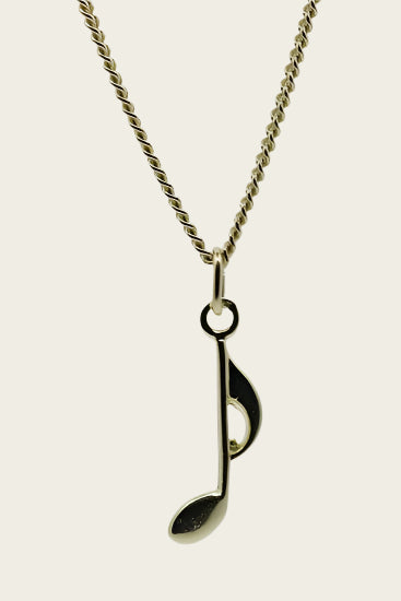 Gouden Muzieknoot ketting hanger