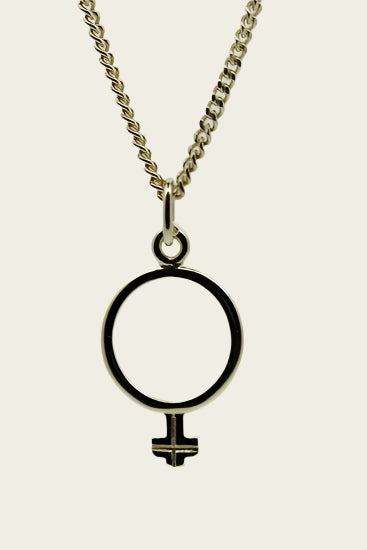 Golden Women's Sign Necklace Pendant