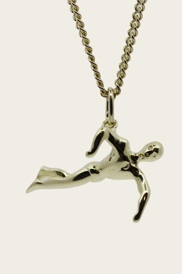 Golden Swimmer Necklace Pendant