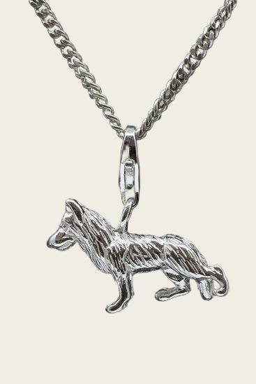 Zilveren Schapenhond hanger en/of bedel
