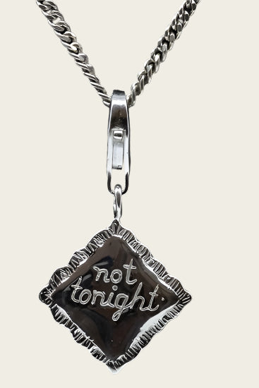 Silver Cushion with (not) tonight pendant and/or charm
