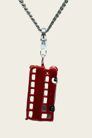 Silver Double Decker Bus - London Pendant and/or Charm