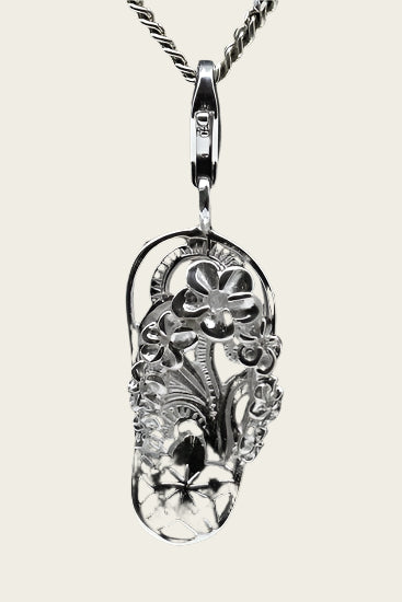 Silver Sandal openwork flower pendant and/or charm